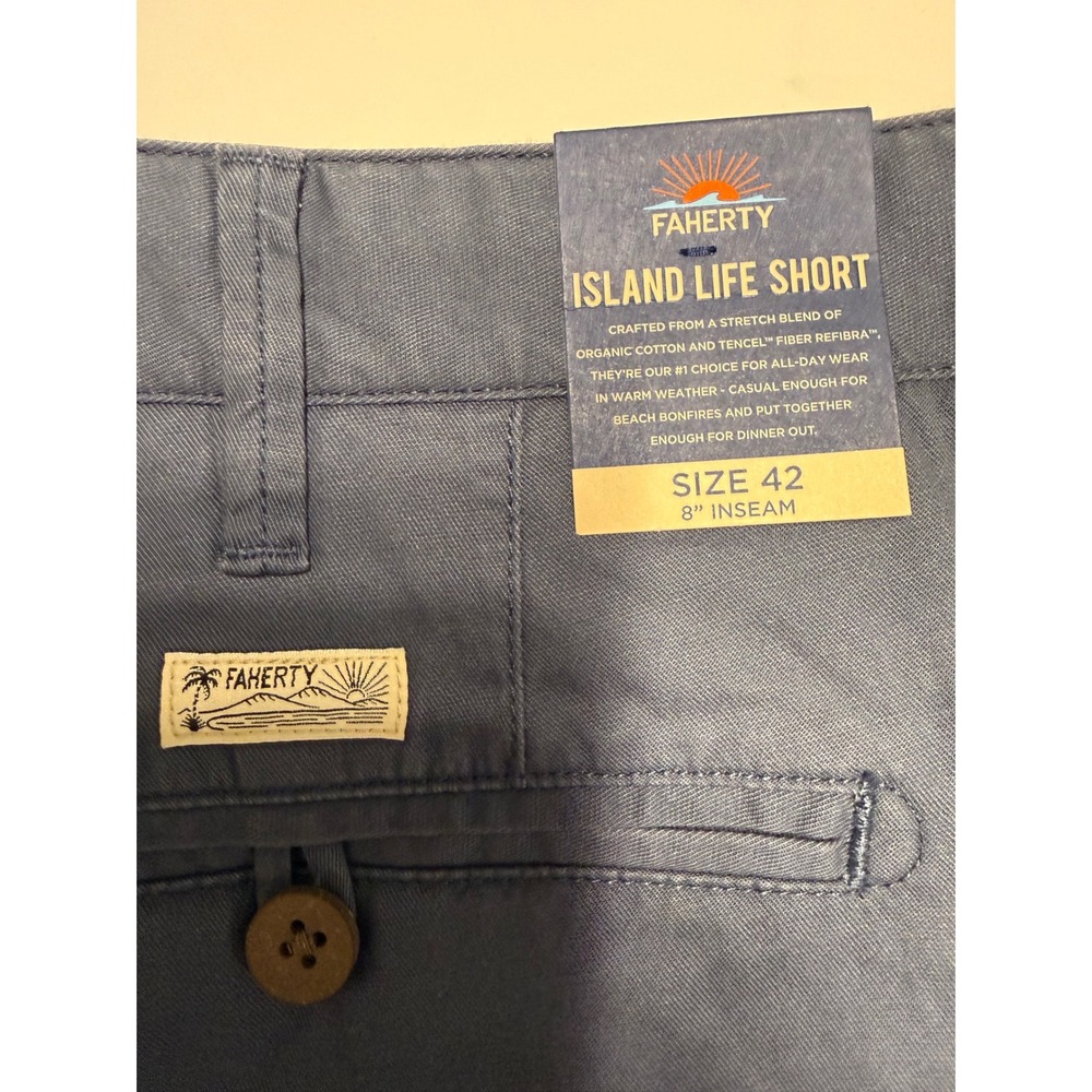 Faherty Island Life Short Mens 42 Vintage Navy Organic Cotton Tencel MBS2313-VNY - Picture 7 of 8